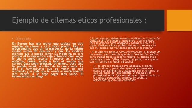 dilemas eticos profesionales